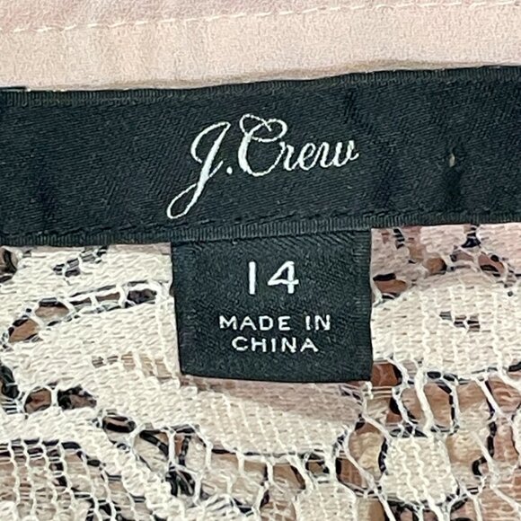 (NEW) J. CREW Button Down Lace Blouse W/Cami Style#J8168, Pink/Black - 14 - Picture 10 of 13